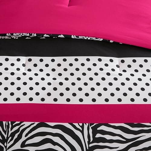 Intelligent Design Comforter Set Fun Bedroom Décor - Modern All Season Polka Dot Print, Vibrant Color Cozy Bedding Layer, Matching Sham, Decorative Pillow, Twin/Twin XL, Zebra Pink 3 Piece thumbnail 11