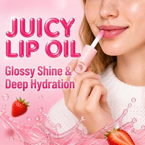 UNICAT Strawberry Lip Oil Keychain, Hydrating Lip Gloss with Jojoba Oil | High Shine, Hydrating Lip Gloss, Jojoba Oil & Vitamin E, Moisturizing Lip Care thumbnail 3