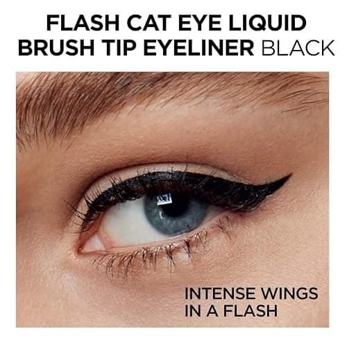 L'Oreal Paris Makeup Infallible Flash Cat Eye Waterproof Liquid Eyeliner, Black, 0.44 oz. thumbnail 10