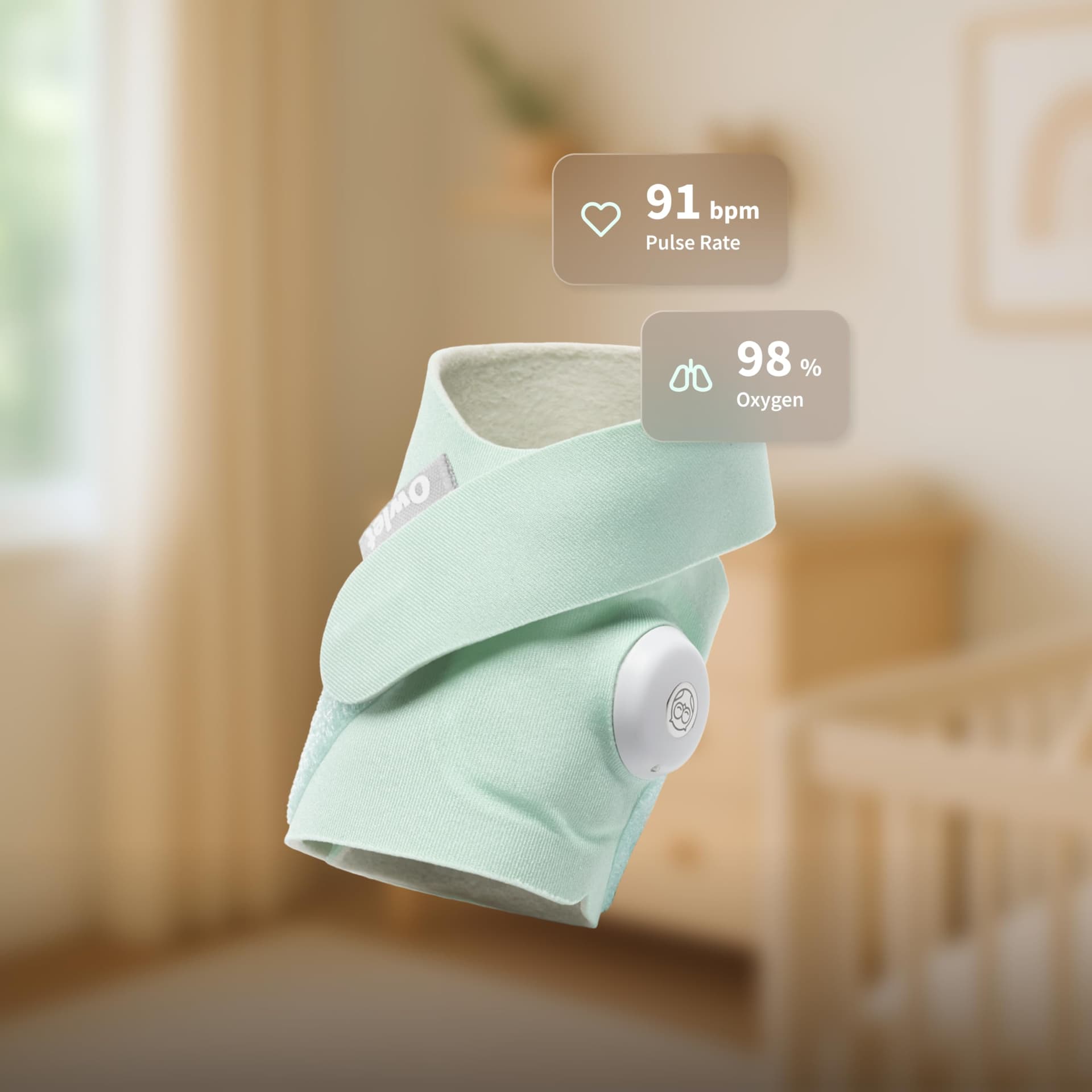 Owlet Dream Sock - AU, Medically-Certified Smart Baby Monitor, Sleep & Health Insights via App - Mint thumbnail 2