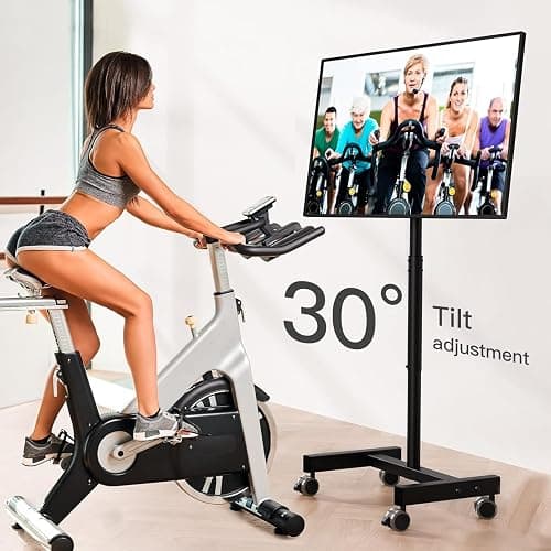 Perlegear Rolling TV Stand, Mobile TV Stand on Wheels for 13-50 inch TVs with Height Adjustment & 30° Tilt, Portable TV Cart with Wheels Holds 44lbs, Max VESA 200x200mm thumbnail 3