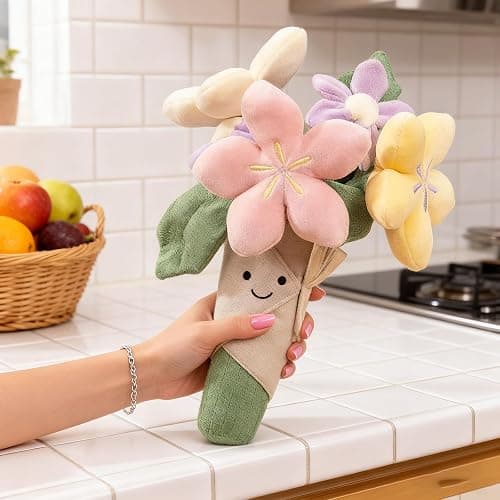 QYN Stuffed Flower Plush Bouquet Flowers Decor Funny Gifts for Women Friends thumbnail 2