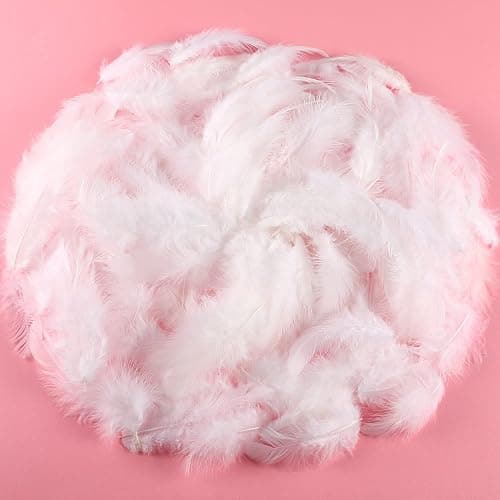 Soarer 300pcs White Feathers for Crafts - 3-5inch Feathers Bulk for Wedding Home Party, Dream Catcher Supplies and DIY Crafts(White) thumbnail 2