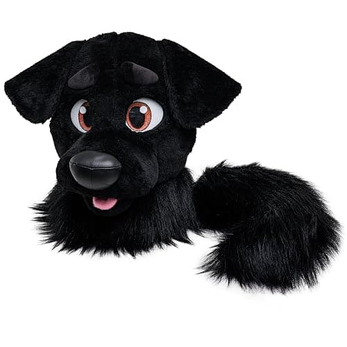 oneandonlycostumes black dog fursuit head and tail regulated jaw, furry head - Image 1