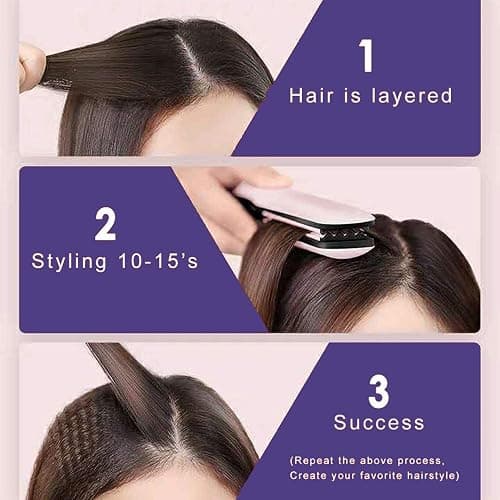 MBHAIR Ceramic Crimper Iron for Volumizing Fluffy Hairstyle, Corrugation Crimper Hair Iron, Anti Static Ceramic Hair Crimping Iron Adjust Temperature (Purple) thumbnail 5