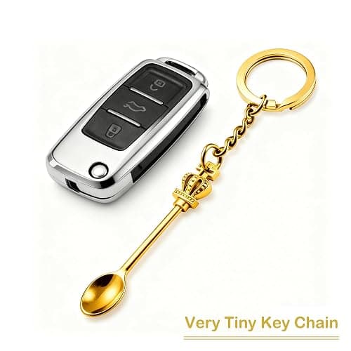 Demearly 8 Pack Metal Small Keychain Spoon with Split Key Ring, Mini Powder Spoons for Home, Kitchen, Medicine, Pill Bottle Craft (Crown, Multicolor) thumbnail 4