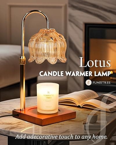 Flower Candle Warmer Lamp with Timer & Dimmer, Adjustable Height Candle Warmer, Gifts for Women Mom Birthday Christmas, House Warming New Home Bedroom Decor, Wax Warmer with 2 Bulbs for Jar Candles thumbnail 7