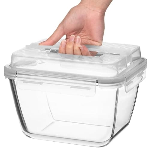 Razab 17 Cups / 132 Oz / 3900ml Large Glass Food Storage Containers with Lids - Leakproof, BPA-Free Large Meal Prep Container Ideal for Roasting Turkey, Store Leftover - Microwave & Oven Safe thumbnail 8