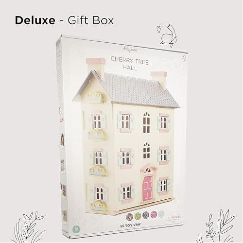 Le Toy Van - Cherry Tree Hall Large Wooden Doll House | 4 Storey Wooden Dolls House Play Set - Suitable For Ages 3+ thumbnail 3