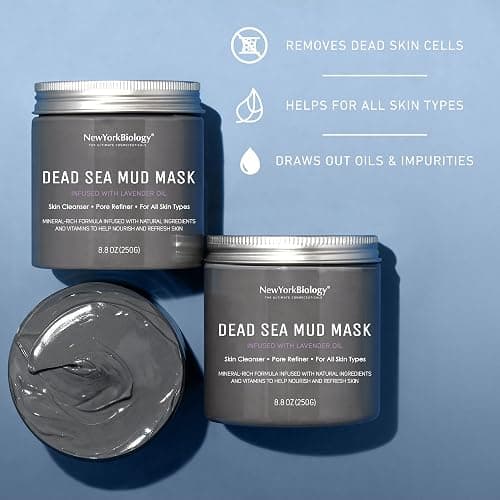 New York Biology Dead Sea Mud Mask for Face and Body | with Lavender | Spa Quality Pore Refiner for Oily Skin | Natural Skincare for Women & Men | Tighten Skin for A Healthier Complexion | 8.8 oz thumbnail 6
