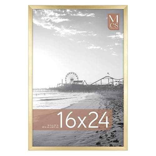 MCS Foundation Poster Frame, 16x24, Brass Traditional | Foundation Collection Poster Frame For Photos & Art Prints, Traditional Style, 16x24 Inch, Brass, 1-Pack - Image 1