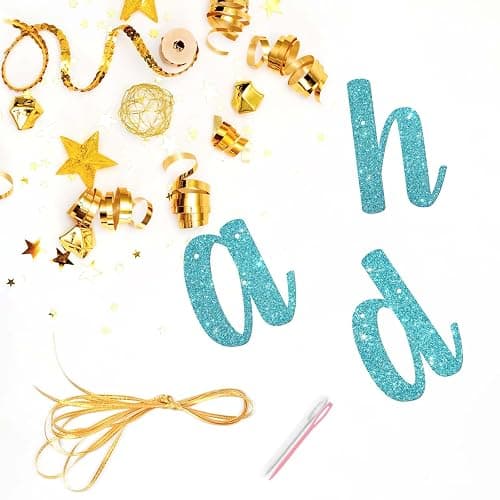 Happy Birthday Banner Pink and Blue Happy Anniversary Banner Baby Shower Decorations thumbnail 4