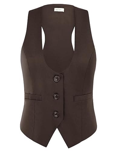 GRACE KARIN Women's Suit Vest Top, Dressy Casual Sleeveless Button Wasitcoat, Fromal Steampunk Blazer For Work Office - Image 1
