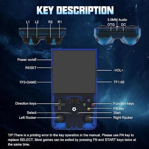 R36MAX Retro Handheld Game Console 4 inch IPS Screen Mini Retro Gaming Console 4000mAh Portable Pocket Arcade 64G TF Card 20+ Mainstream Emulators thumbnail 3