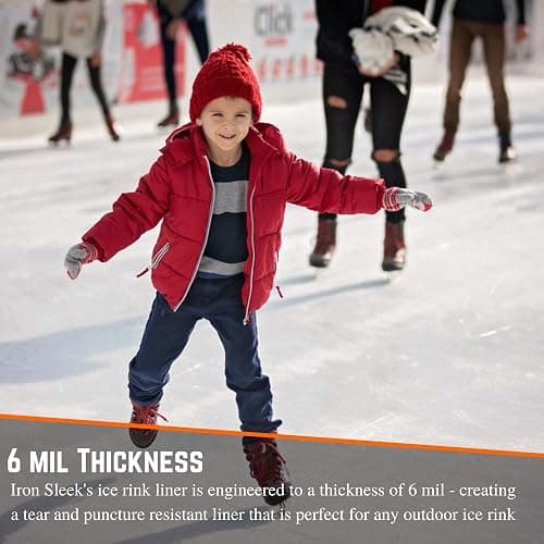 Iron Sleek - White Plastic Ice Rink Liner - 6 Mil - Backyard Ice Rink Kit Liner, Ice Skating Rink for Backyard, Ice Rink Liner for Backyard thumbnail 4