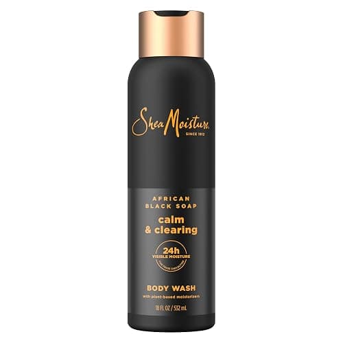 SheaMoisture African Black Soap Body Wash Calm and clearing body wash for 24H Visible Moisture for Healthy, Glowing 18 Oz - Image 1