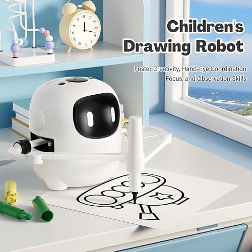 RIVGOT Drawing Robot for Kids with 150 Cards, Voice Interactive Educational Drawing Machine, Montessori Painting Learning Toys for 3 4 5 6 7 8 Year Old Boys Girls Birthday Party thumbnail 3