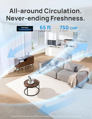 DREO Fan for Bedroom, Desk Air Circulator Fans with Remote, 11 Inch Table Fan for Whole Room, 65ft Powerful Airflow, 120° Vertical Manual and 90° Oscillating, 4 Speeds, 8H Timer, 25dB Quiet, Home thumbnail 3