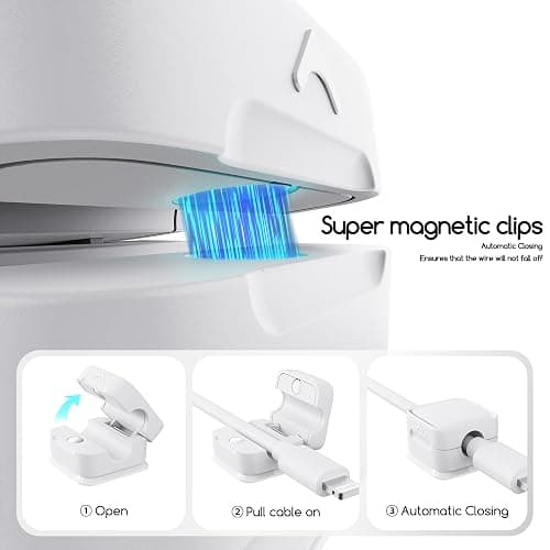 smofish Cord Organizer Holder, 8 Pack Magnetic Desk Cable Clips Management, Hide Phone Charging Cable Keeper, Strong Adhesive Wire Charger Holder for Nightstand, Kitchen Appliances, Office Supplies thumbnail 6
