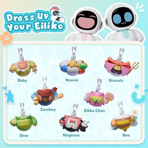 ENERGIZE LAB Eiliko Aquamarine - Your Tiny AI Charm Robot That Matches Every Daily Outfit, Fun Electronic Pendant Toys, for Couples and Best Friends. thumbnail 5