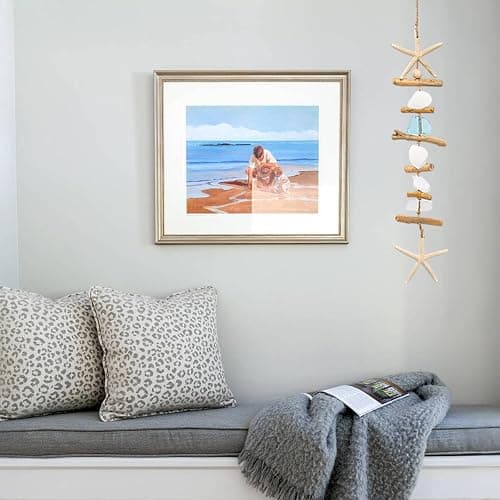 JQAQJU Wooden Driftwood Wall Decor, Starfish Bathroom Decor with Sea Shells, Driftwood Beach Room Decor for Home Indoor Outdoor, Coastal Wall Art for Living Room, Bedroom and Dining Room Blue thumbnail 7