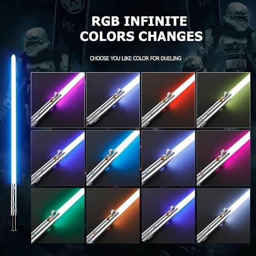 BSTSABER Upgrade App Control ANK Lightsaber, Smooth Swing 16 Sets Sound Effects 3 Light Effects and 16 Colors Change, Metal Dueling Light Saber for Adults Cosplay Gift (RGB-ANK) thumbnail 6