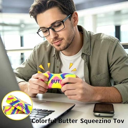 Slow Rebound Cute Butter Squeeze Stress Balls,Realistic Soft Butter Stick Fidget Toy, Slow Rising Portable Squishy for Adults Anxiety & Stress Relief, Sensory Gifts for Office, Home (Pink) thumbnail 4