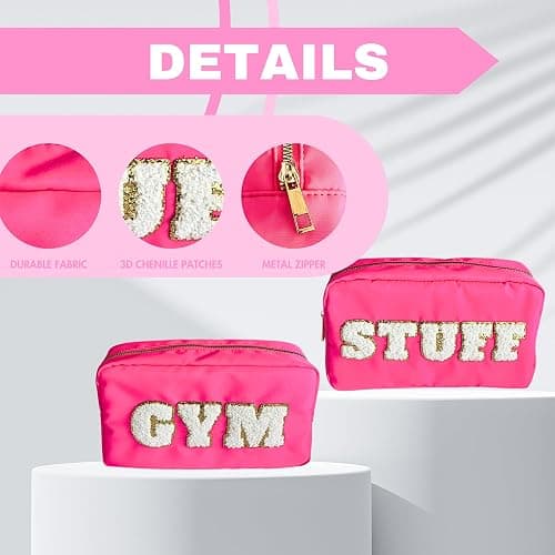 GymnasticsHQ Gym STUFF Pink Gymnastics Makeup Bag - a perfect bag for holding all your gymnastics accessories thumbnail 3
