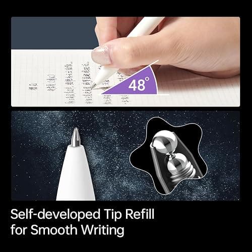 Kaco FIRST Gel Pens Cute Stationery Black Ink 3 Pieces, 0.5 mm Fine Point, Aesthetic Cute Star Pens for Journaling (Planet Series) thumbnail 4