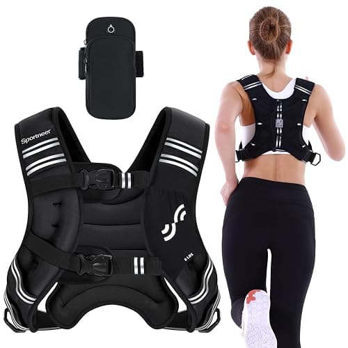 Sportneer Weighted Vest Women, 8/12/1/5/20/25lbs Weighted Vest with Reflective Stripe & Large Pocket, Comfort-Fit Running Vest for Walking, Rucking, jogging, Strength Training & Weight Loss - Image 1