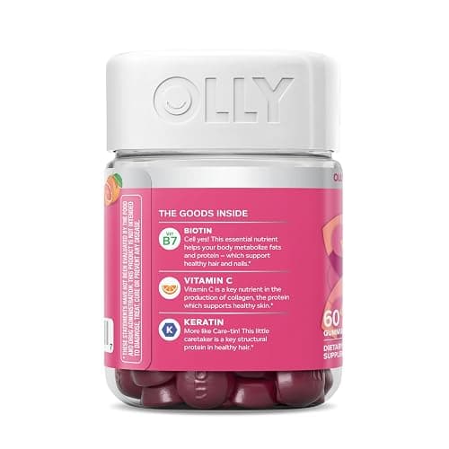 OLLY Undeniable Beauty Gummy, For Hair, Skin, Nails, Biotin, Vitamin C, Keratin, Chewable Supplement, Grapefruit, 30 Day Supply - 60 Count - 60 Count (Pack of 1) thumbnail 9