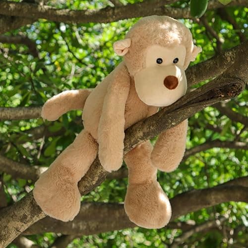 Apricot Lamb Toys Plush Light Brown Monkey Stuffed Animal Soft Cuddly Perfect for Child （Light Brown Monkey,9 Inches） thumbnail 4