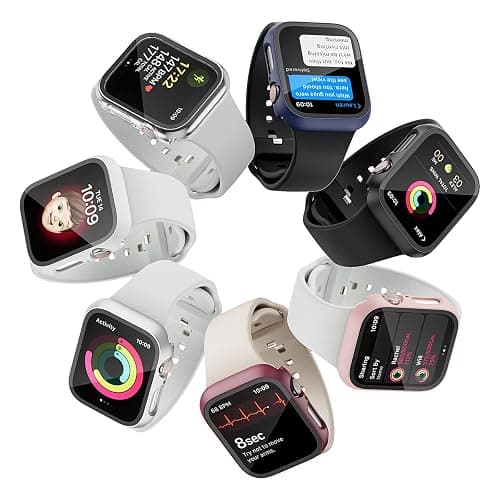 10 Pack Hard Case for Apple Watch Series 8 Series 7 45mm with Built-in Tempered Glass Screen Protector,JZK Thin HD Hard PC Bumper Full Coverage Bubble-Free Cover for iWatch 8/7 45mm Accessories thumbnail 6