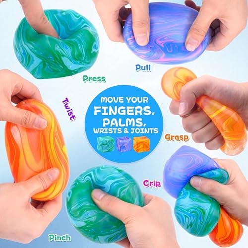 3PCS Stress Balls for Adults Kids, Squishy Color Doh Cube Fidget Toys, Sensory Balls Squeeze Hand Exercise Stress Ball Toys for Relax, Anxiety, Stress, Stocking Fillers for Teenage Girls thumbnail 5