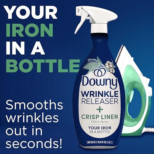 Downy Wrinkle Releaser Spray, All In One Formula, Removes Wrinkles, Static and Odor Eliminator, Crisp Linen Scent, 33.8 Fl Oz, Pack of 2 (Packaging May Vary) thumbnail 2