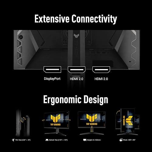 ASUS TUF Gaming Series 5 23.8” 1080P Monitor (VG249QML5A) - Fast-IPS, 240Hz, 0.3ms, G-SYNC Compatible, FreeSync Premium, 99% sRGB, Height Adjustable, DisplayWidget, Gaming AI, 3 yr Warranty thumbnail 7