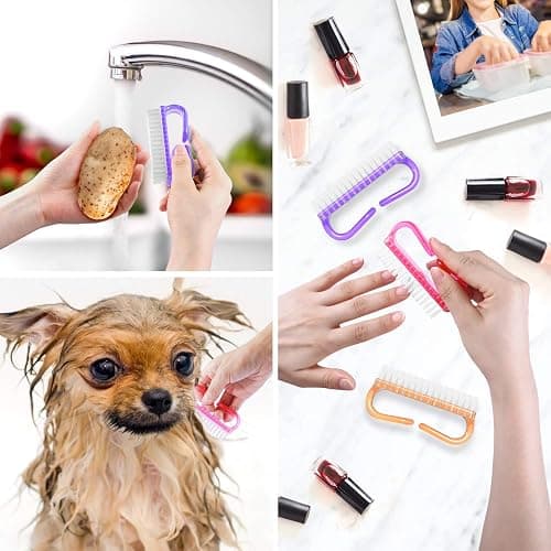 Larbois Handle Grip Nail Brush, Nail Brushes Hand Fingernail Brush Cleaner Scrubbing Kit Pedicure for Toes and Nails Men Women (4 Pack) thumbnail 7