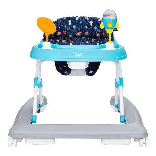 Smart Steps Trend Activity Walker and Entertainer with Removeable Toys, Large Tray, Cup Holder, Adjustable Height and Flat Fold Frame for Storage, Ages 6 Months +, Space Walk Navy thumbnail 7