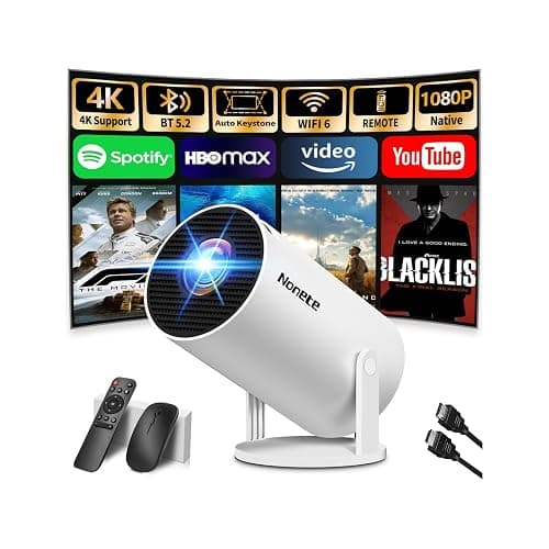 [App Intégrée & 2026 Upgraded] Vidéoprojecteur 4K 1080P FHD Projecteur avec WiFi 6 Et Bluetooth 5.2 Supporte Auto Keystone 270° Rotation Compatibile avec HDMI/TV Stick/Memory Stick/PC, Blan - Image 1