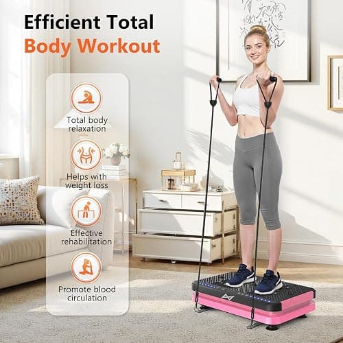AXV Vibration Plate Fitness Platform Exercise Machine Vibrating Shaking Full Body Shaker Workout Vibrate Stand Shake Board Sport Gym for Weight Loss Fat Burner for Women Men thumbnail 5