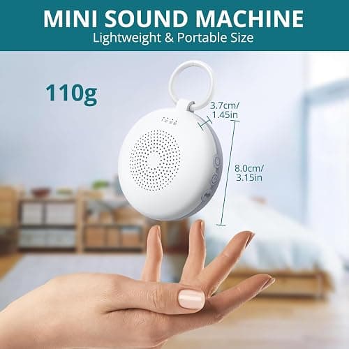 YGiTK Machine à Bruit Blanc Portable avec 12 Sons Apaisants, Veilleuse et Fonction Mémoire, Appareil de Sommeil à Bruit Blanc avec Minuterie, Rechargeable, sans Fil, pour Bébé, Adulte, Méditation thumbnail 2