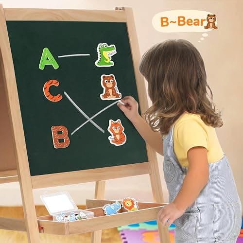 JoyCat Wooden Fridge Magnets for Toddlers – 26 Cute Animals & Uppercase Letters, Large Refrigerator ABC Alphabet Magnets Set for Kids, Preschool Learning Spelling Alphabet Gifts Toy for Ages 2+ thumbnail 2