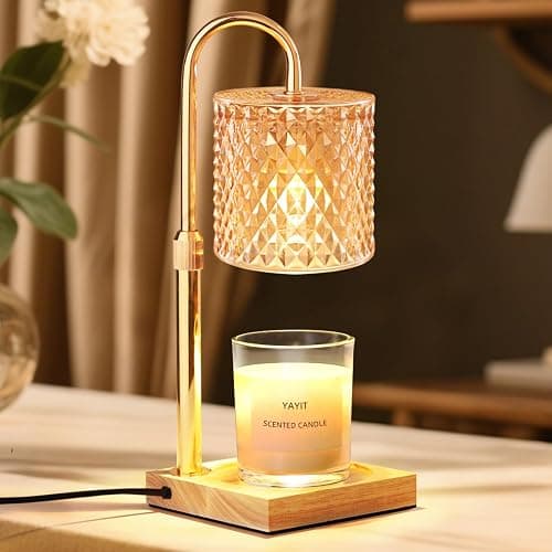 Candle Warmer Lamp with Timer Dimmer, Home Decor for Women Birthday | Gold Candle Warmer with 2 Bulbs for Jar Candles, Height Adjustable Candle Lamps - Image 1