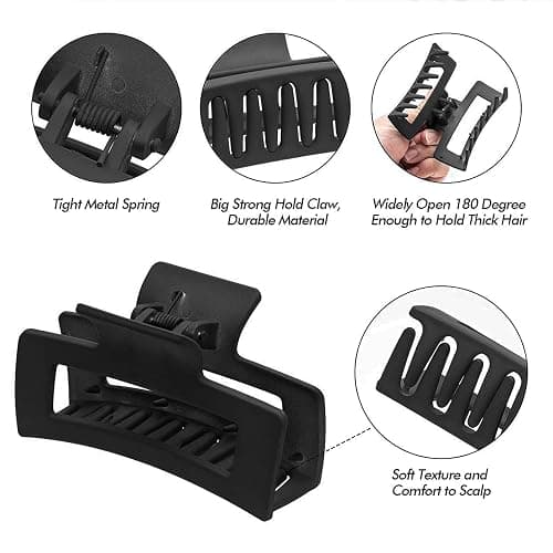 5 Pcs Hair Claw Clips-Nonslip Large Claw Clip Strong Hold Hair Clips Suitable for Women Fashion Hair Styling Accessories thumbnail 4
