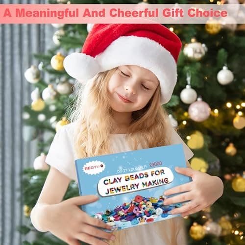 Redtwo 23000 Pcs Clay Beads Bracelet Making Kit 144 Colors 7 Boxes Flat Polymer Heishi Beads Set for Friendship Jewelry Making with Pendant Charms Crafts Gifts for Girls Ages 6-12 Kids Adults thumbnail 2