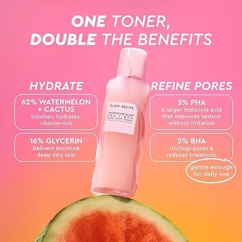 Glow Recipe PHA + BHA Face Toner - Korean Skin Care Pore Minimizer & Gentle Facial Exfoliator for Tightening, Hydrating & Exfoliating - Glycerin, Watermelon & Cactus Water (150ml) thumbnail 5