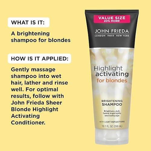 John Frieda Sheer Blonde Highlight Activating Shampoo, Brightening Shampoo for Blonde Hair, Maintains and Enhances Color, Removes Dulling Residue and Instantly Brightens Hair, 8.45 Oz, Pack of 2 thumbnail 5