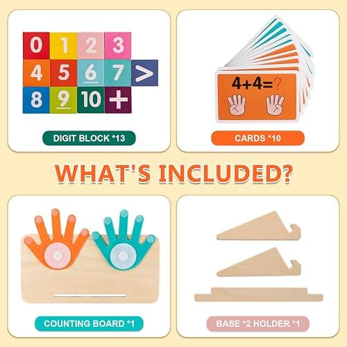 GUEETIC® Preschool Math Manipulatives Learning Toys for Toddlers 2-4 | Montessori Number Counting Block Toys for Kids, Educational Toys for 3-5 Year Old Boys Girls Christmas Birthday Gifts thumbnail 7