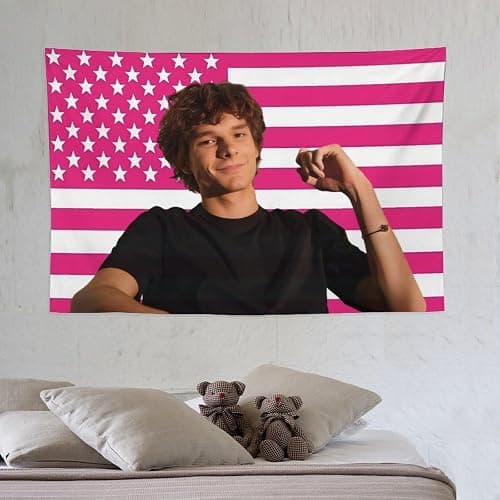 Mason Tapestry thames Pink American Flag Wall 3.3x5 Feet（100X150cm） Decorative Pink Polyester Wall Design Hanging Flag for bed room Yard, Porch, College Dorm Decoration-1 thumbnail 3