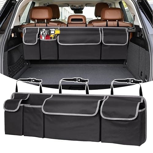 mossgreg Car Trunk Organizer and Storage,Collapsible Cargo Storage Bag with 4 Pockets,Car Accessories for Men and Women,Backseat Hanging Organizer for SUV,Truck,MPV(Extended Edition 102CM) - Image 1